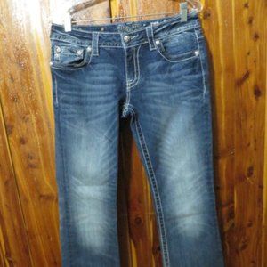 Miss Me Signature Boot Cut Blue Jeans, Sz. 32